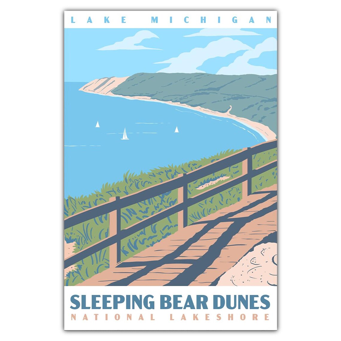 Sleeping Bear Dunes National Lakeshore Travel Poster