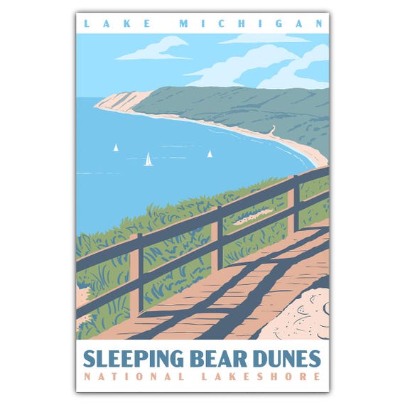 Sleeping Bear Dunes National Lakeshore Travel Poster