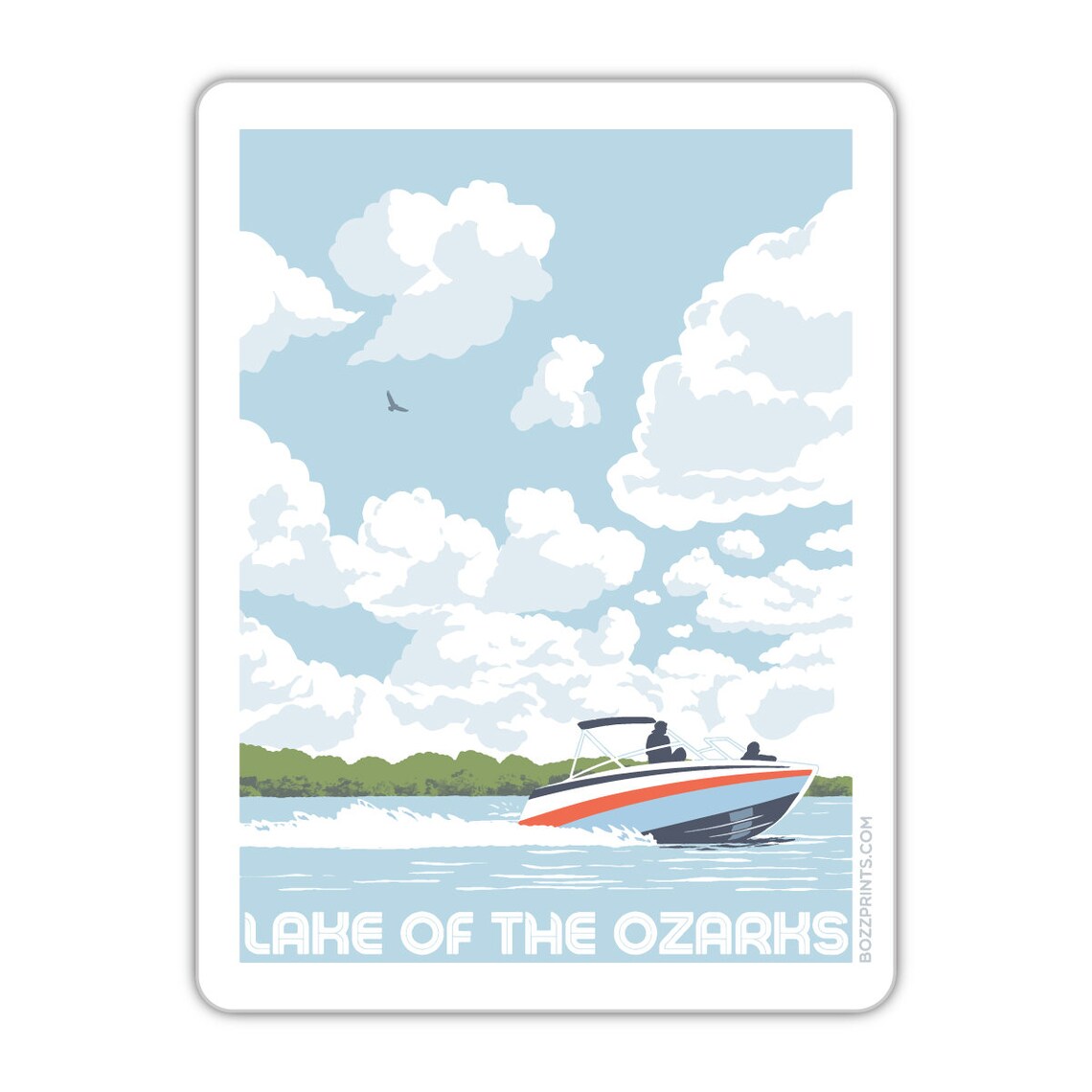 Lake of the Ozarks Travel Poster, Lake Landscape