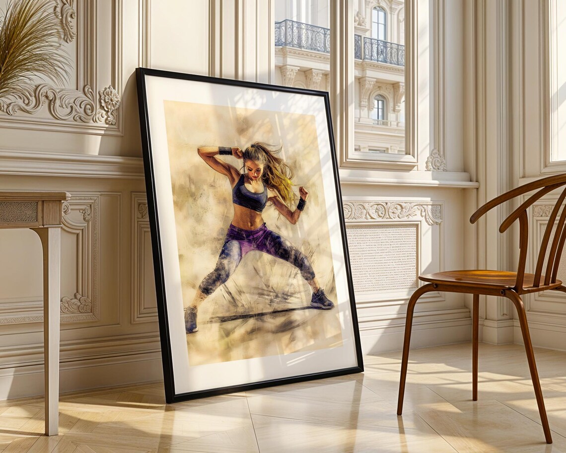 Female Dancer Zumba Fitness Dance Energetic Sports Art Print - Image 4