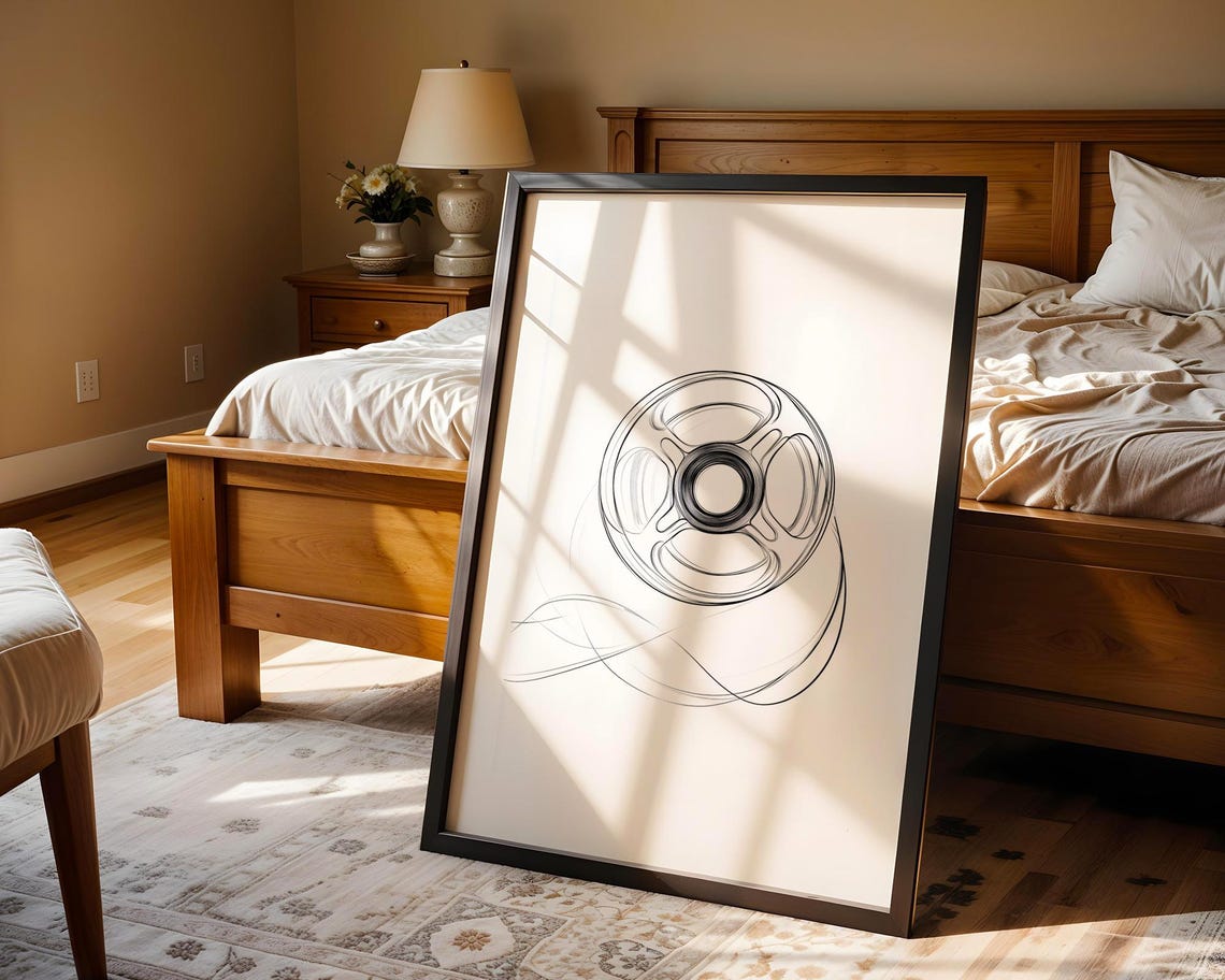 Abstract Black Coiled Line Sphere Modern Minimalist Artwork Poster - Image 4