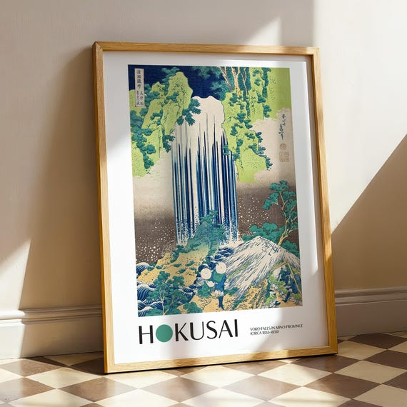 Katsushika Hokusai Y'r Falls In Mino Province, Vintage Japan