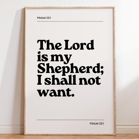 Psalm 23 Quote Christian Wall Art Bible Verse Decor Dorm Room Poster Wall Art Trendy Apartment Decor Housewarming Gift