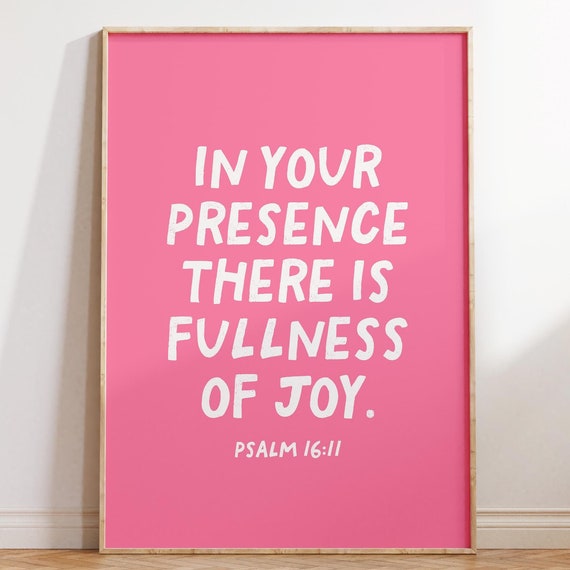 Psalm 1611 Christian Wall Art Quote Christian Prints Bible Verse Wall Art Pink Trendy Apartment Decor Minimalist Wall Art Art