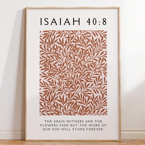 Isaiah 408 Christian Wall Art Bible Verse Quote Fall Wall Art Minimalist Flower Market Faith Poster Apartment Decor Housewarming Gift