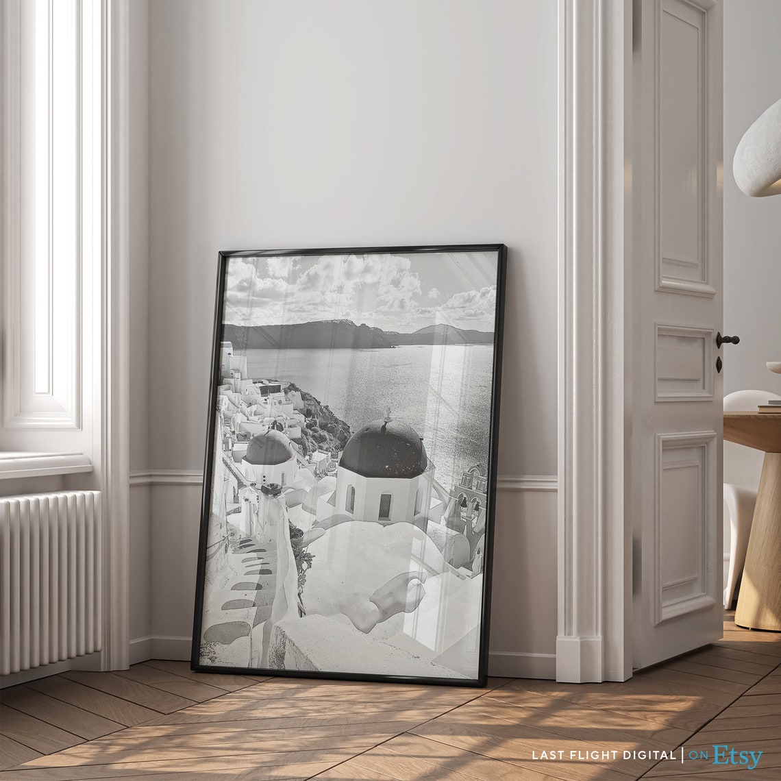 Santorini Blue Domed Churches Caldera Sea View Greece Poster - Image 4