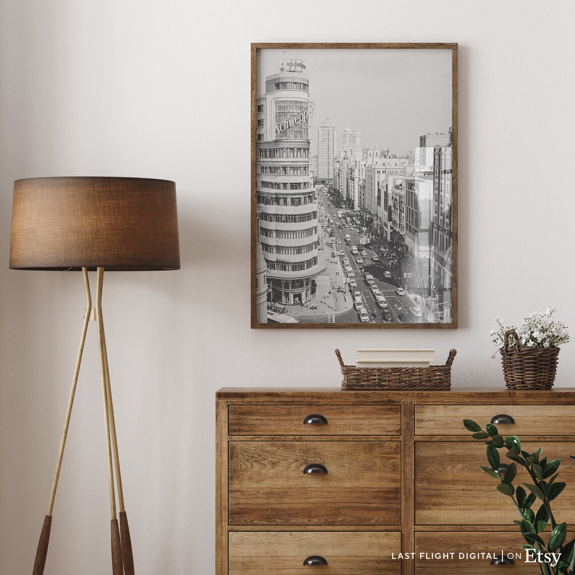 Madrid Travel Poster, Spain City Streets Cityscape - Image 3