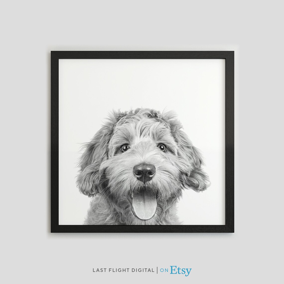 Labradoodle Dog Poster, Cute Puppy Art Print