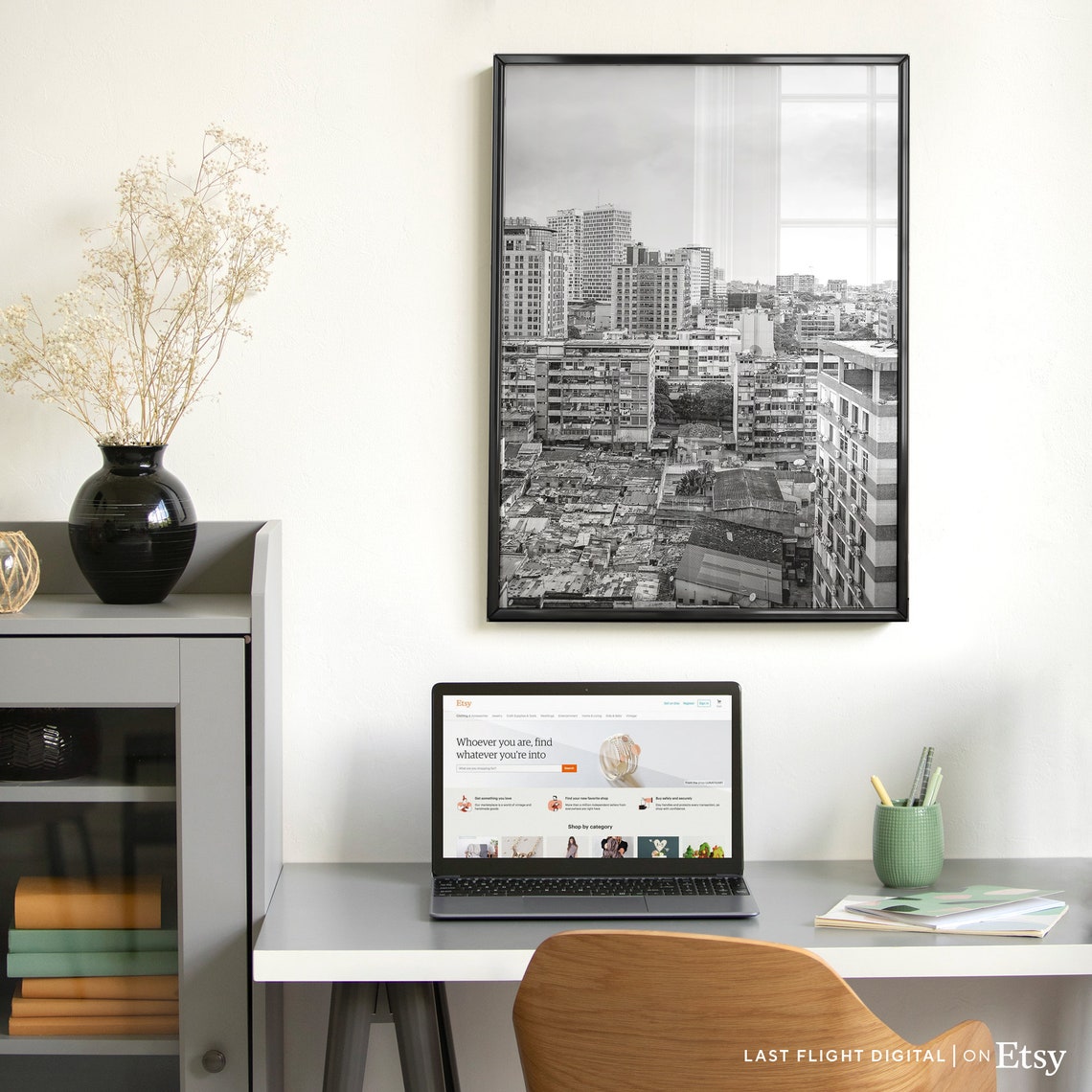 Luanda Angola City Skyline Urban Black And White Photo Poster - Image 3