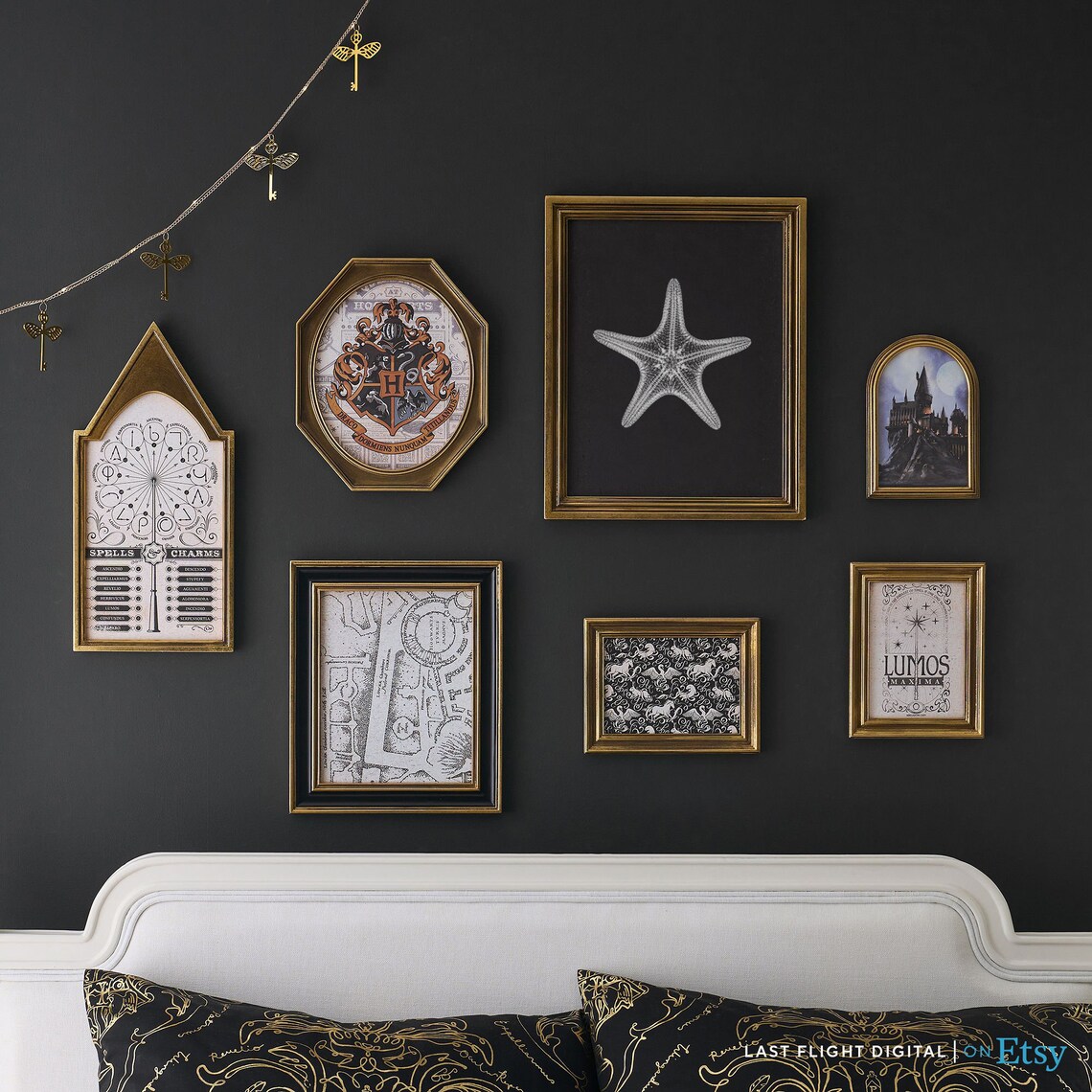 Starfish X-Ray Gothic Art Print, Black and White - Image 4