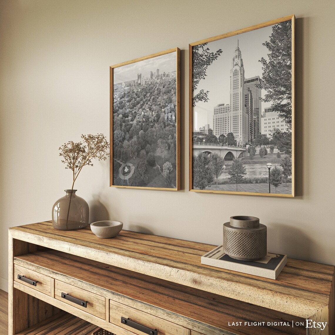 Columbus LeVeque Tower Black and White Travel Poster - Image 4