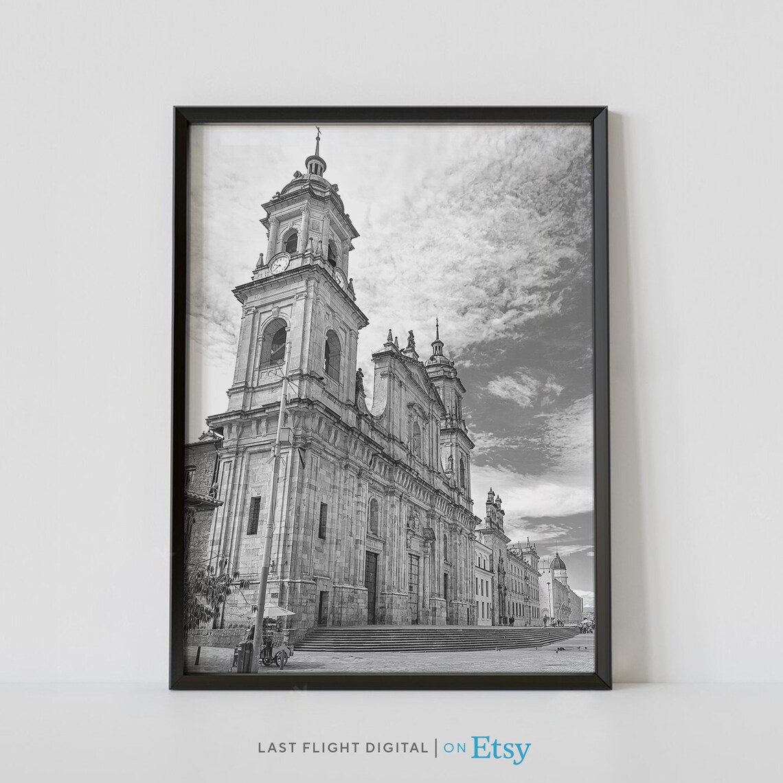 Colombia Travel Poster, Bogota City Streets