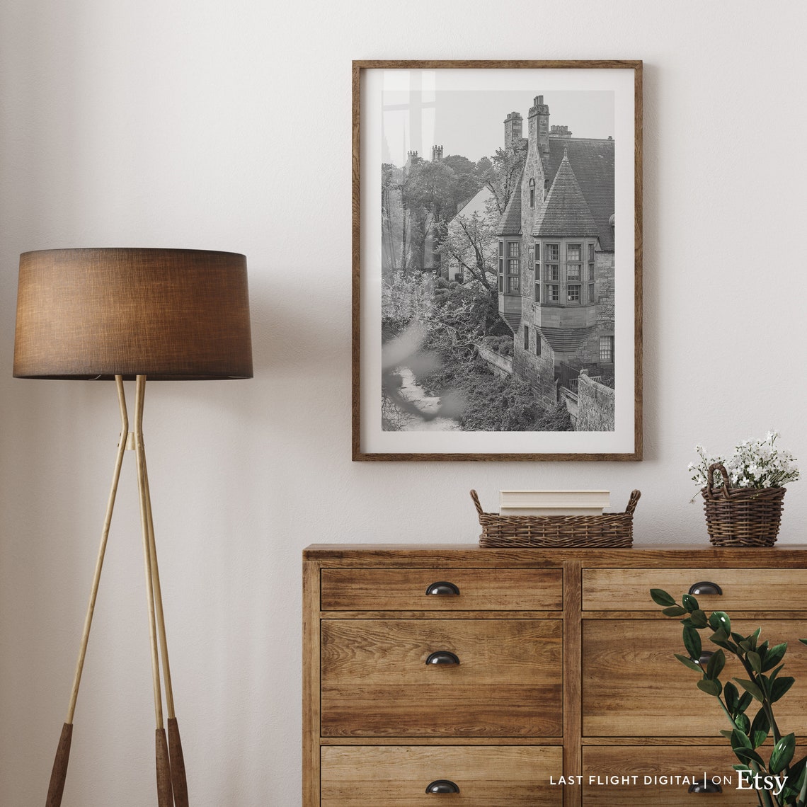 Uk Poster Edinburgh Print Dean Village Coast Uk Print Edinburgh Poster Black White Photo Cityscape Skyline United Kingdom Village - Image 2