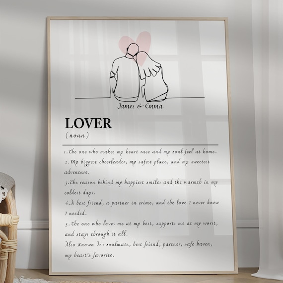 Lover Custom Name Quote Poster, Personalized Definition