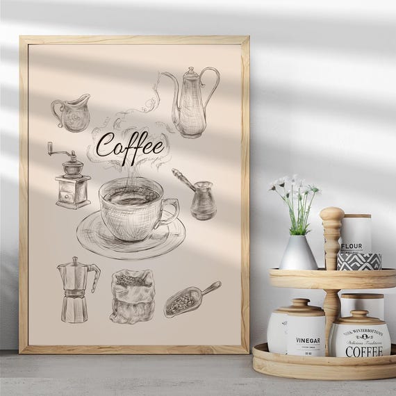 Coffee Bar Print Poster Kitchen Wall Art For Lovers Cute And Humorous Decor Lover Gifts