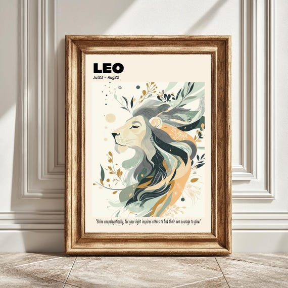Leo Astrology Art, Zodiac Illustration