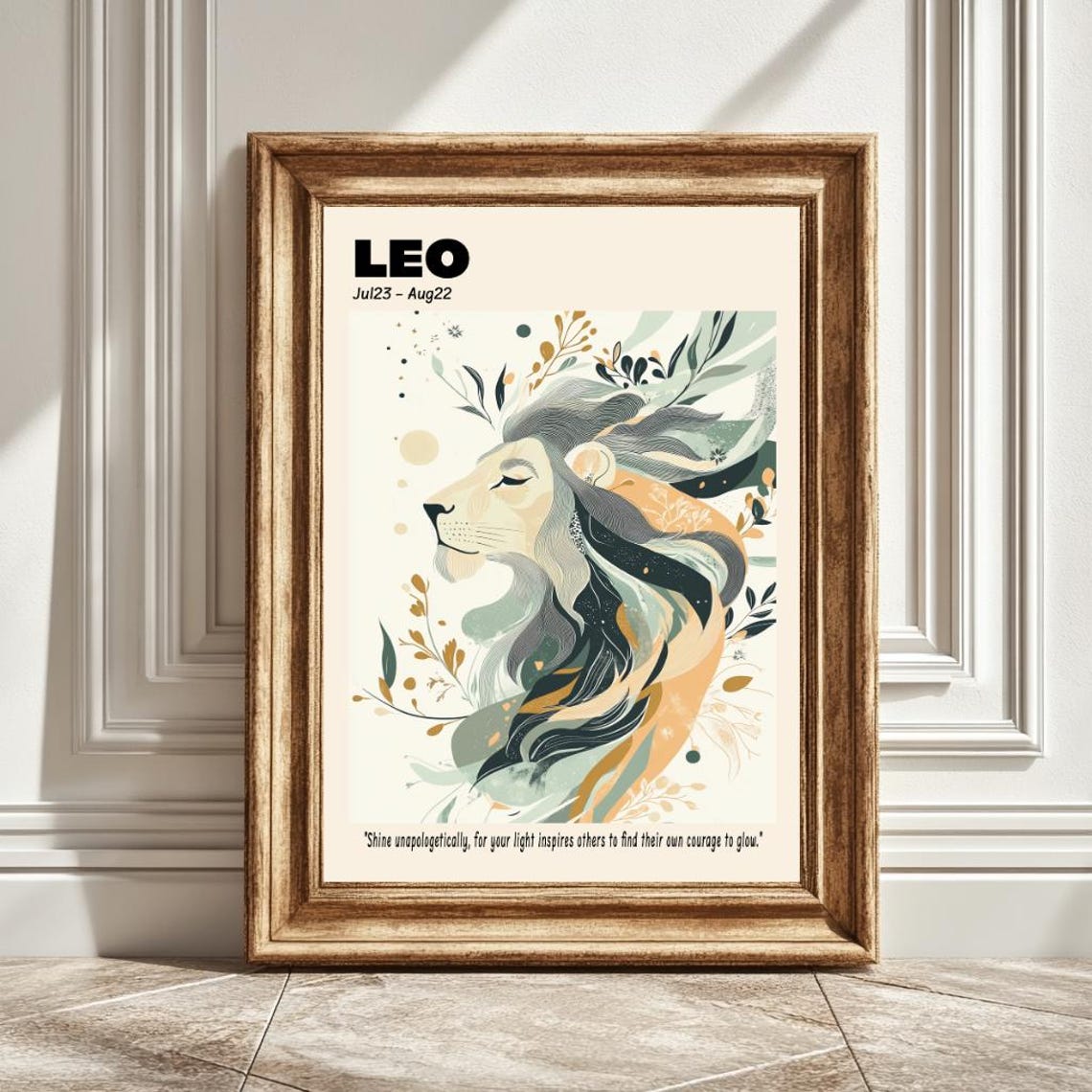 Leo Astrology Art, Zodiac Illustration