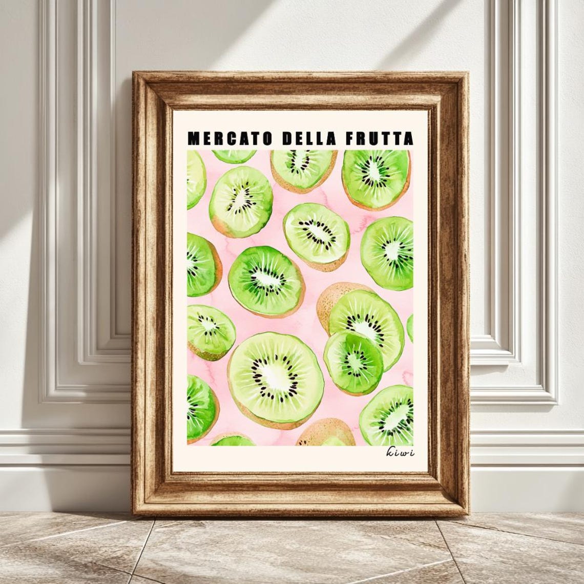 Kiwi Art Print, Mercato Della Fruta Kitchen Decor