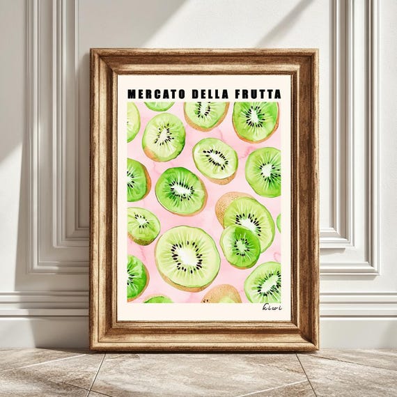 Kiwi Art Print, Mercato Della Fruta Kitchen Decor