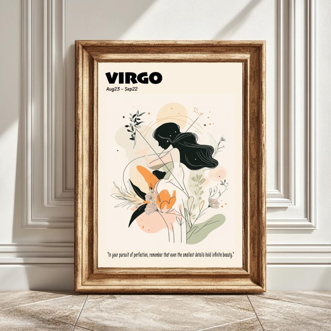 Pastel Virgo Astrology Art Print, Horoscope Decor