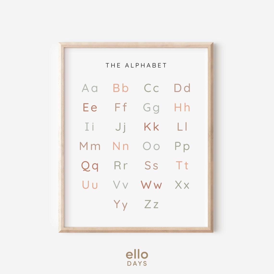 The Alphabet Aa To Zz Chart Neutral Letters Kids Classroom Poster - Image 4