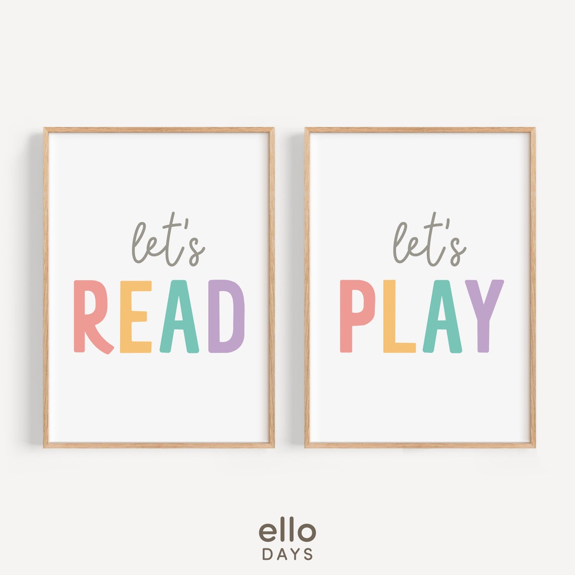 Lets Read Lets Play Pastel Playroom Poster Duo For Kids Walls - Image 3