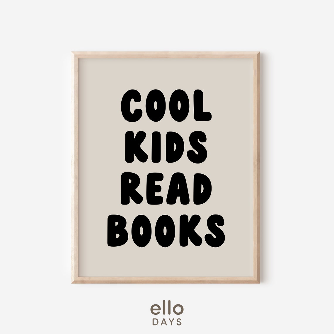 Cool Kids Read Books Bold Black Bubble Lettering Kids Poster - Image 3