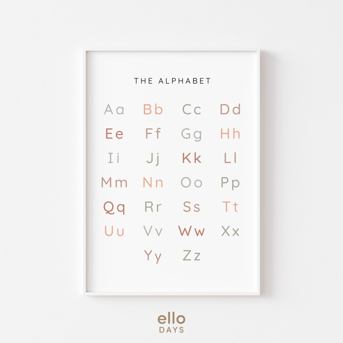 Neutral Minimalist Simple Alphabet Poster Educational Abc Chart Classroom Learning Sign Nursery Wall Art - Image 2