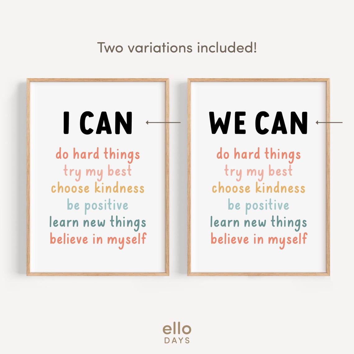 I Can Do Hard Things Pastel Rainbow Affirmations Quote Poster - Image 4