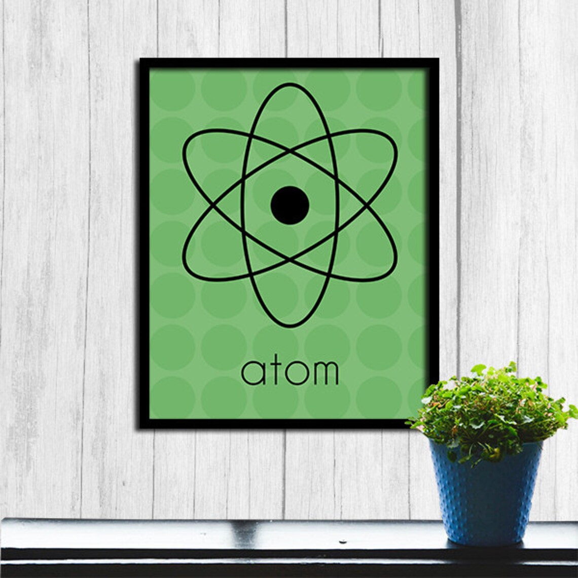 Instant Atom Art Print, Nerdy Home Decor