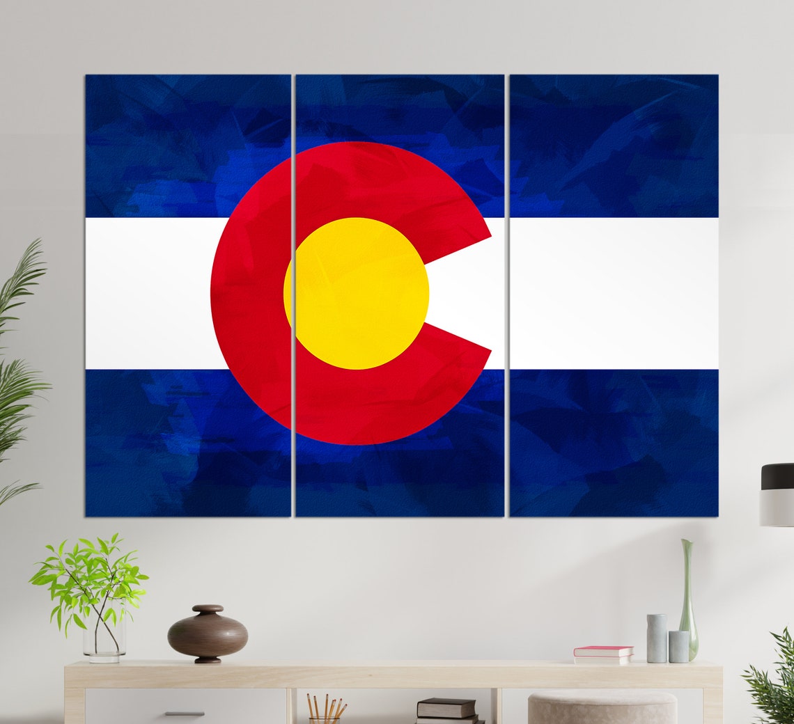 Colorado State Flag Grunge Painted Style Red White Blue Poster - Image 2