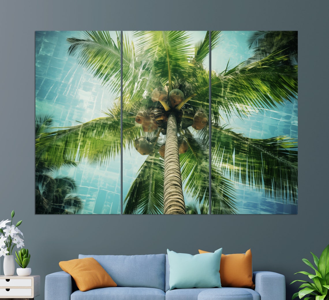 Tropical Palm Leaves Print Tropical Wall Art Palm Leaf Wall Art Jungle Leaves Palms Art - Image 3