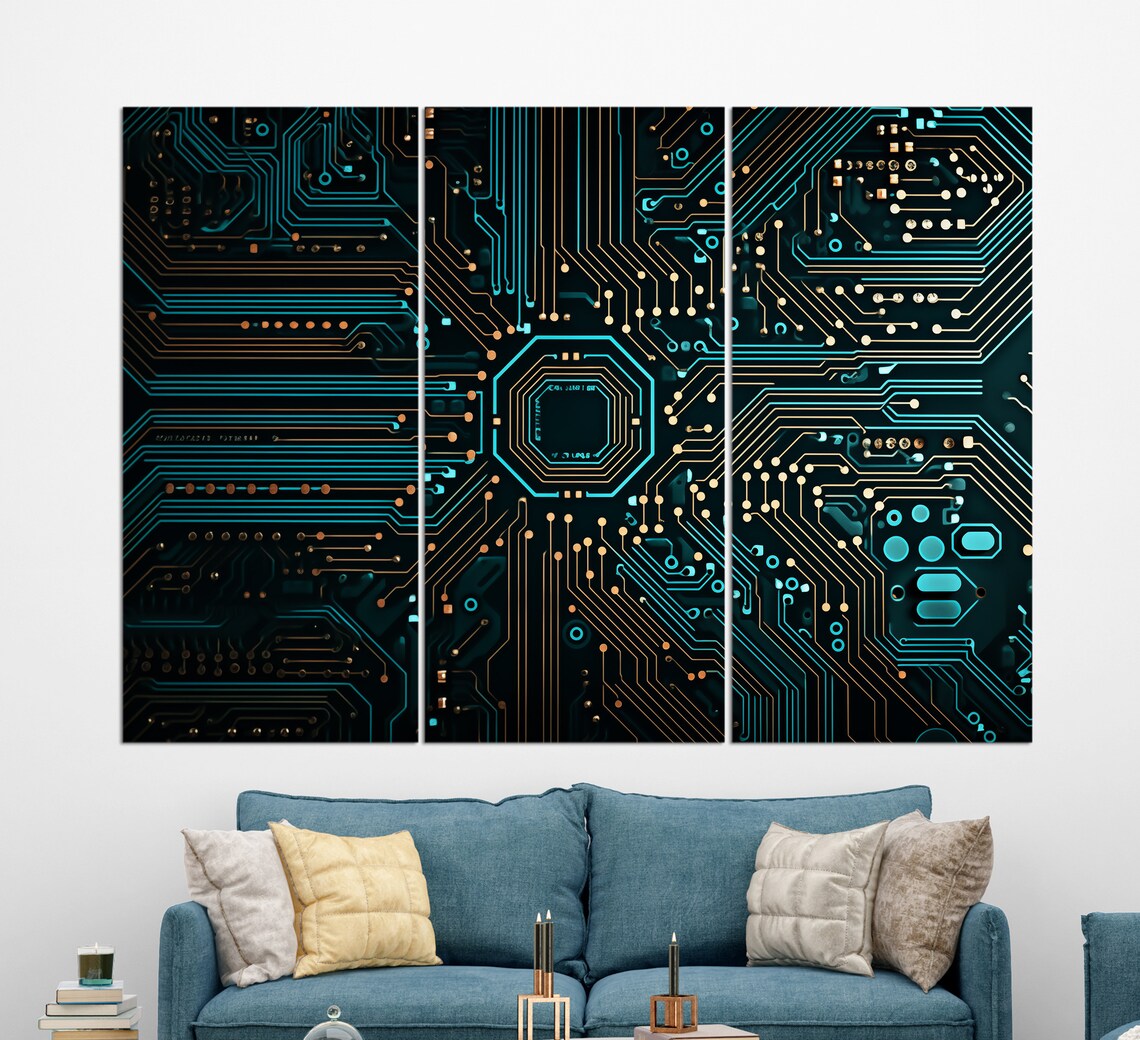 Micro Chip Print Technology Office Wall Decor - Image 3