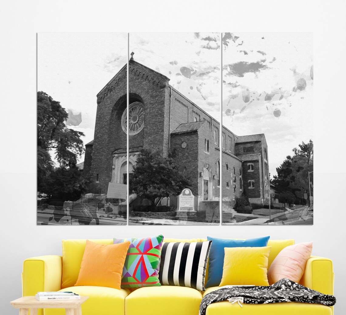 St John The Baptist Church Ypsilanti Red Brick Rose Window Michigan Poster - Image 2
