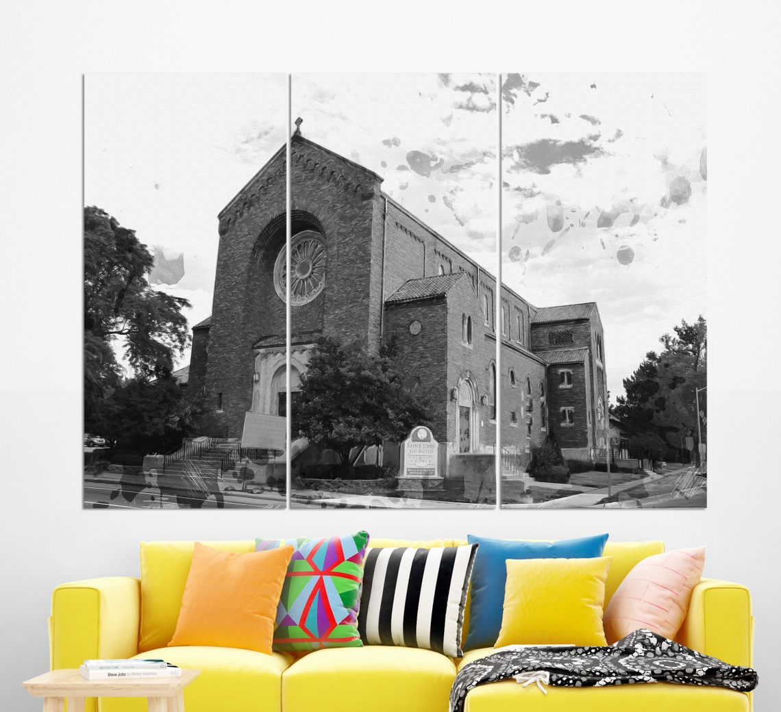 St John The Baptist Roman Catholic Church Ypsilanti Michigan Print Ypsilanti Church Painting Ypsilanti Wall Art - Image 2