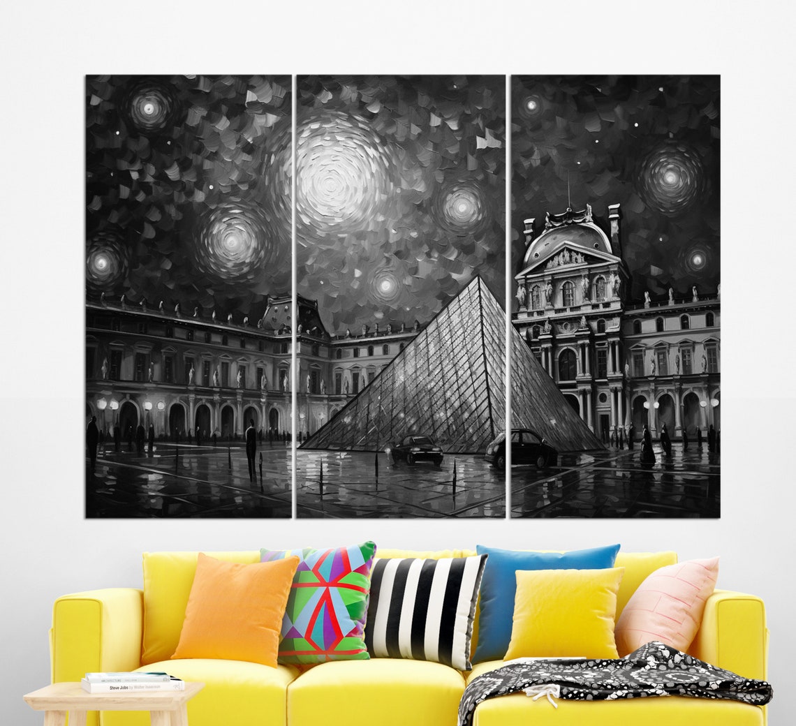 Louvre Van Gogh Style Print Abstract Paris Wall Art Paris Painting Abstract Paris Art - Image 2