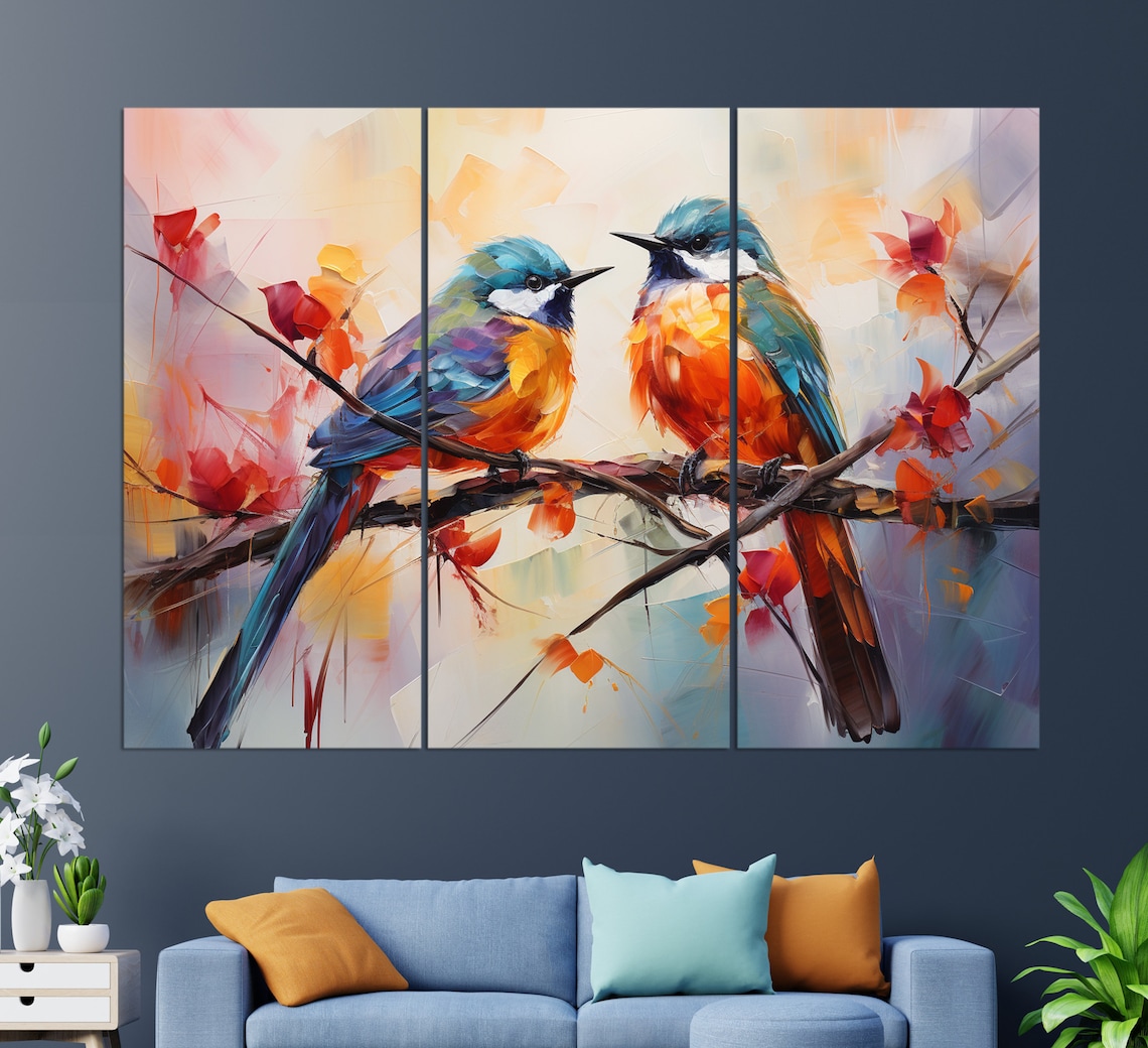 Abstract Birds, Wild Nature Birds Poster Print - Image 2