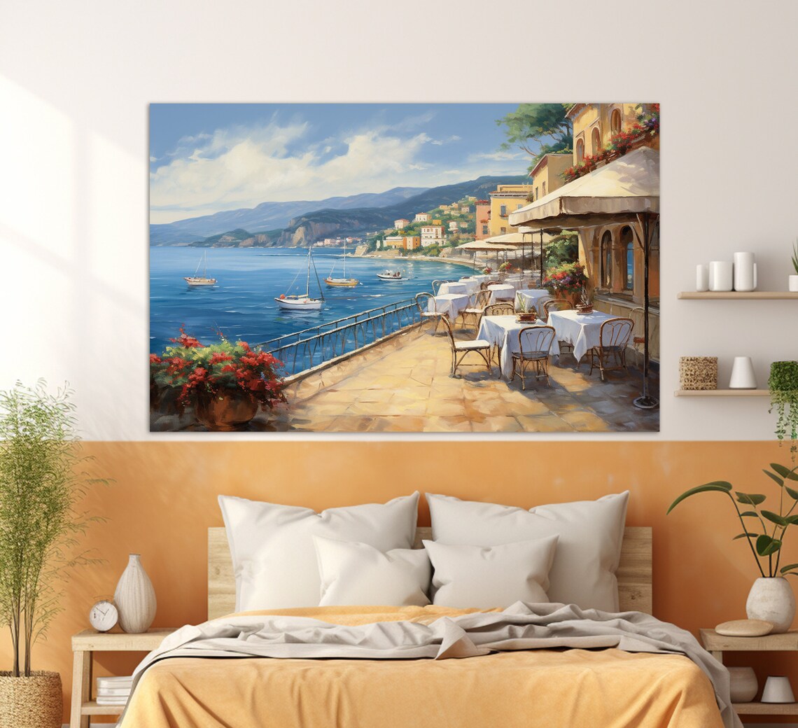 Sicily Oil Painting Print, Sicily Landscape Art
