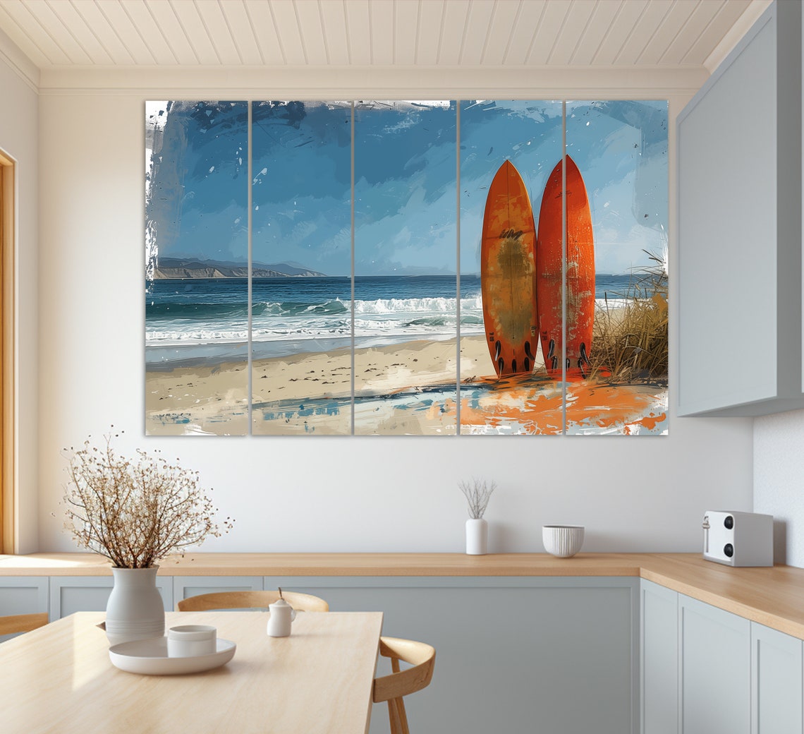 Surfing Wall Art Surfing Boards Print Surfing Print Surfer Gift Surfing Painting Surfing Print - Image 2