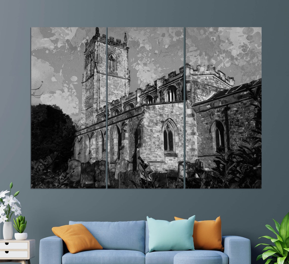 St Oswalds Church Durham Historic Stone Parish Church Travel Poster - Image 2