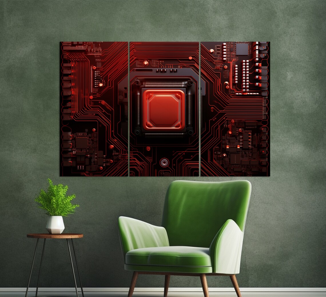 Abstract Microcircuit, Technology Office Wall Art - Image 4