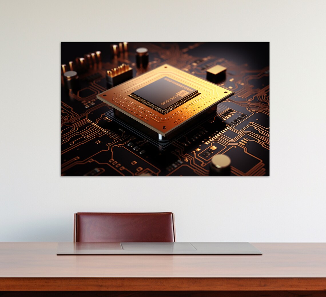 Micro Processor Technology Art Print, Engineer Office - Image 2