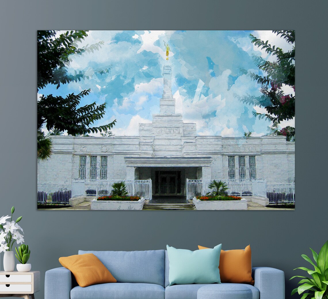 Columbia River Washington Temple White Spire Triptych Wall Art Poster - Image 4