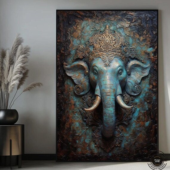 Lord Ganesha Spiritual Art Print, Diwali Religious