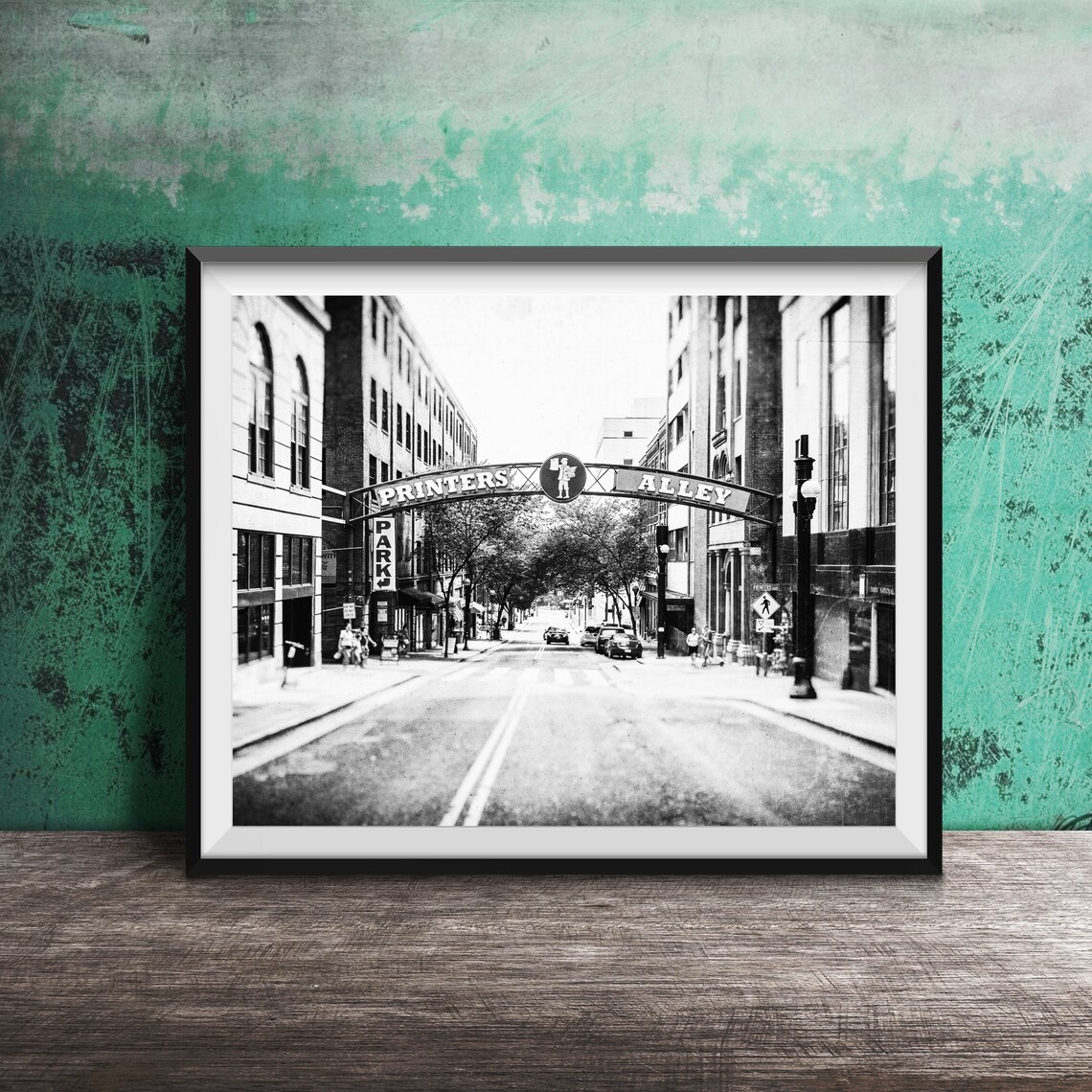 Historic Nashville Alley Entrance Arch Street Sign Photo Poster - Image 2