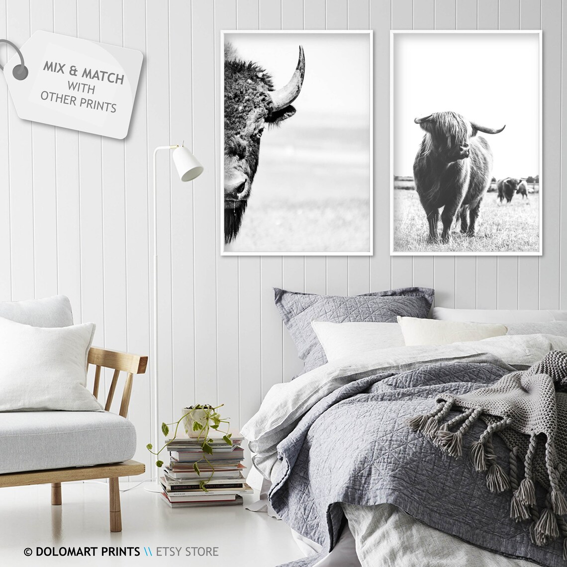 Highland Cow Print, Nursery Farm Animal Art Poster - Image 2