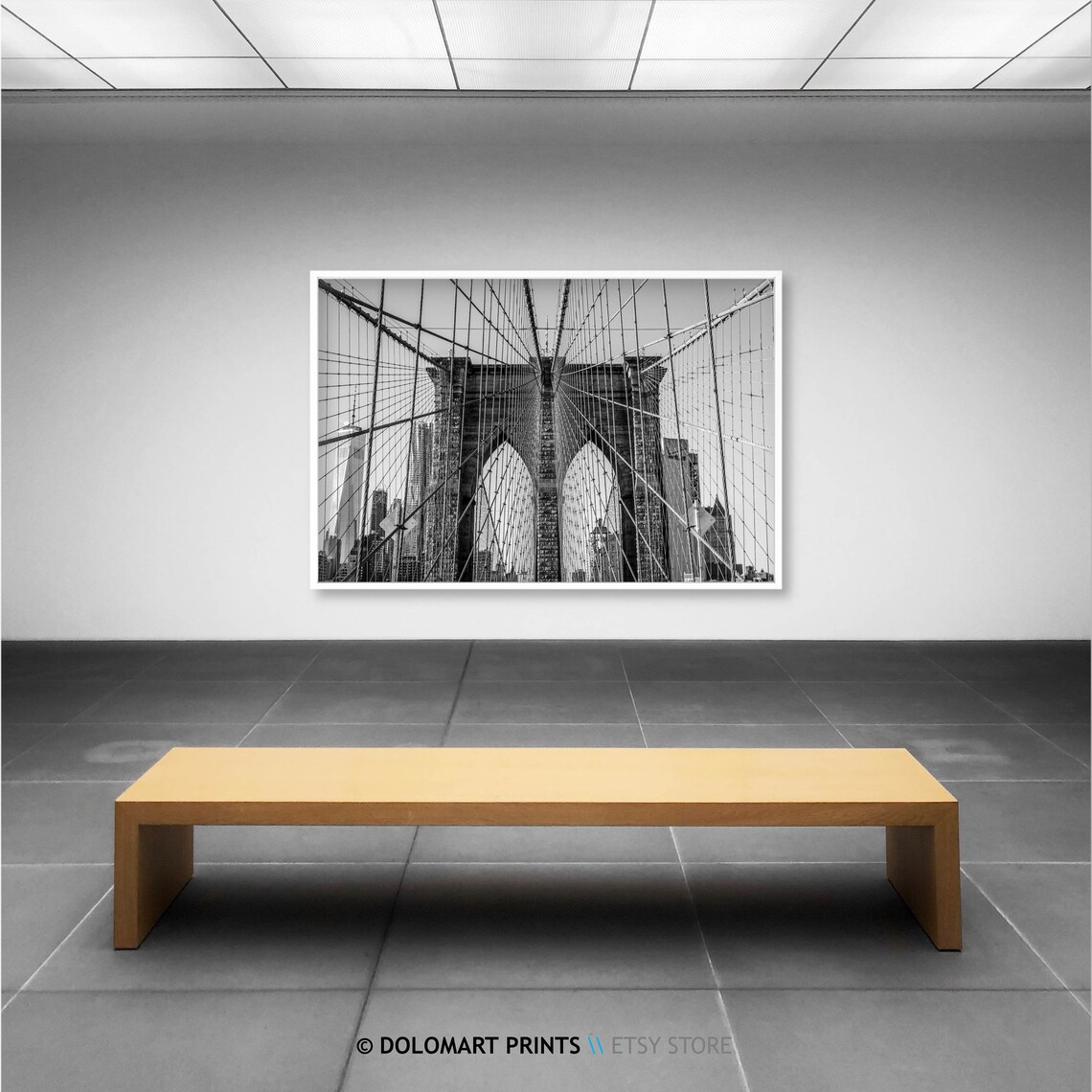 Brooklyn Bridge Horizontal Art Print, Modern Minimal - Image 2