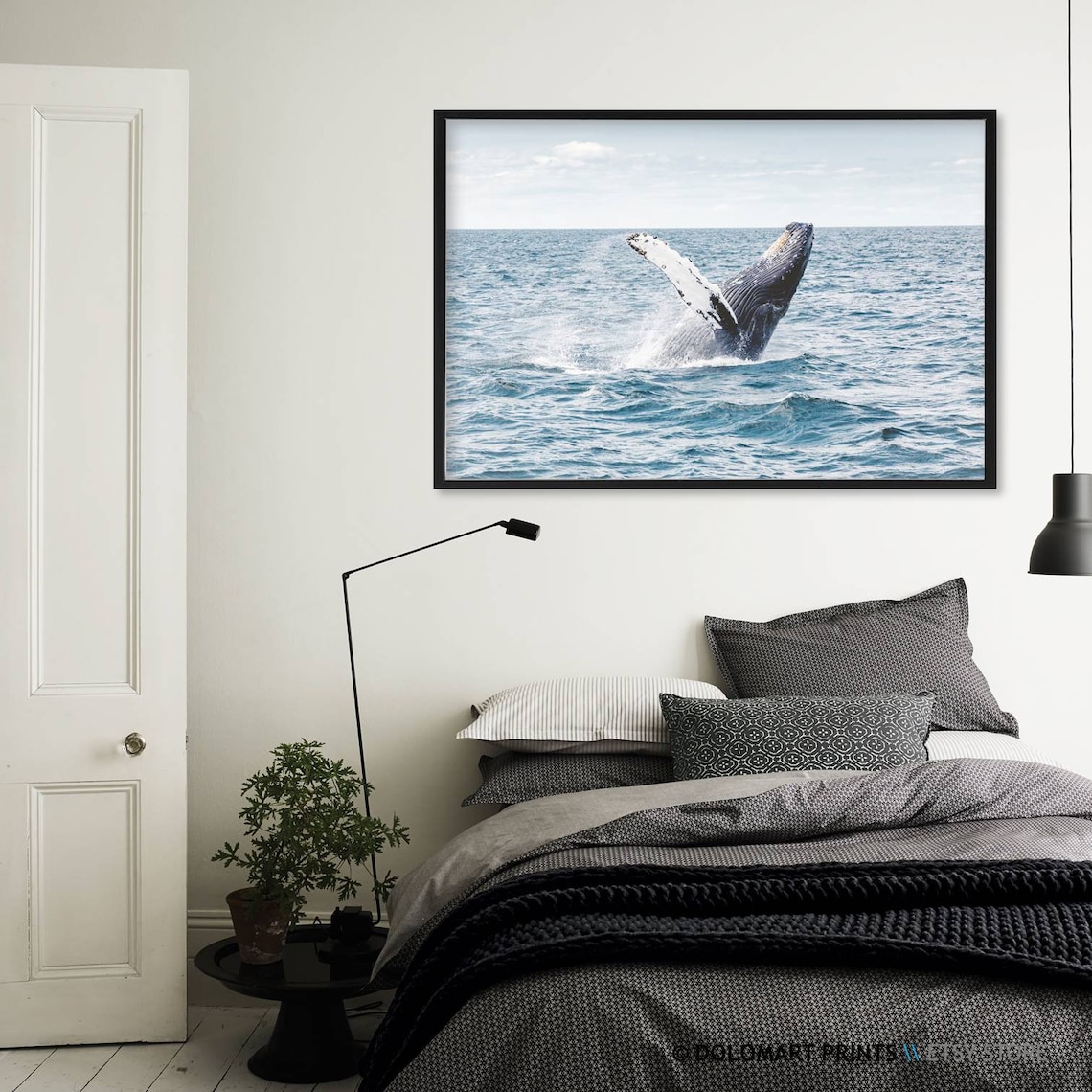 Whale Coastal Style Art Print, Beach House Decor - Image 3