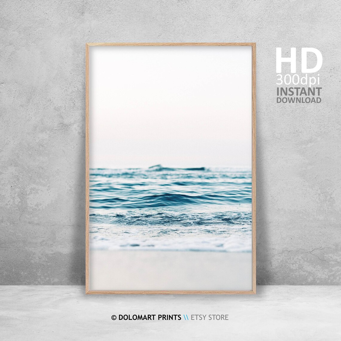 Ocean Art Print, Modern Minimalist Coastal Waves - Image 4