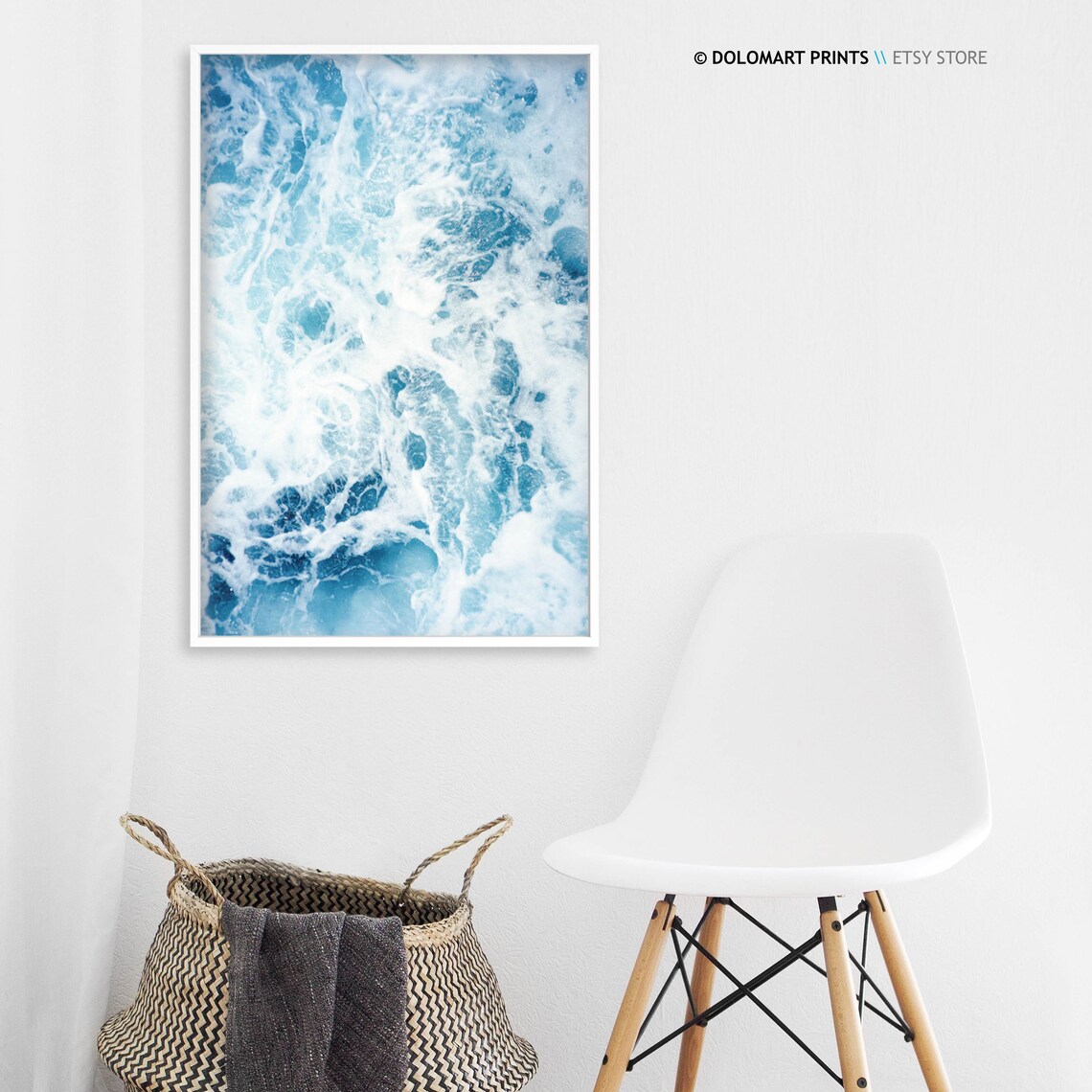 Modern Minimal Water Beach Aesthetic Art Print - Image 3